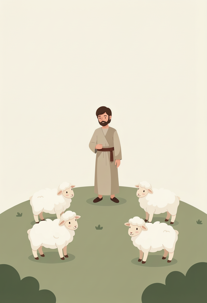 A shepherd counting the flock
