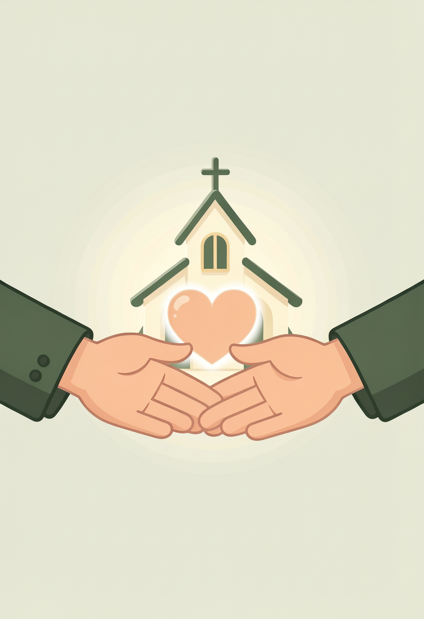 Hands reaching out in support
